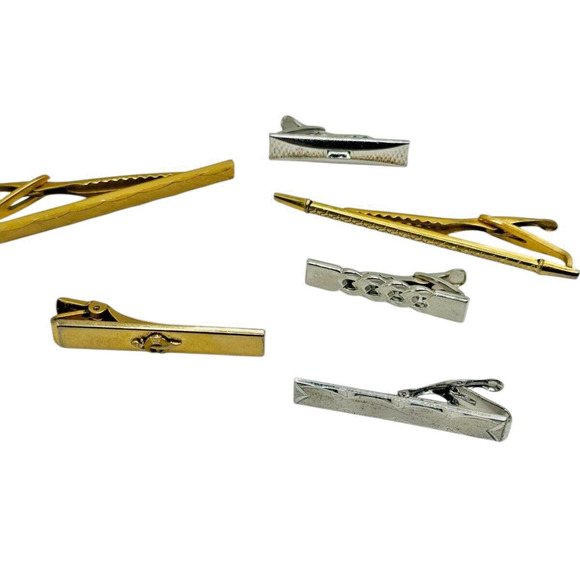 Lot of 6 Vintage Tie Clips Foster, Anson, Hickok Men's Jewelry - Picture 4 of 6